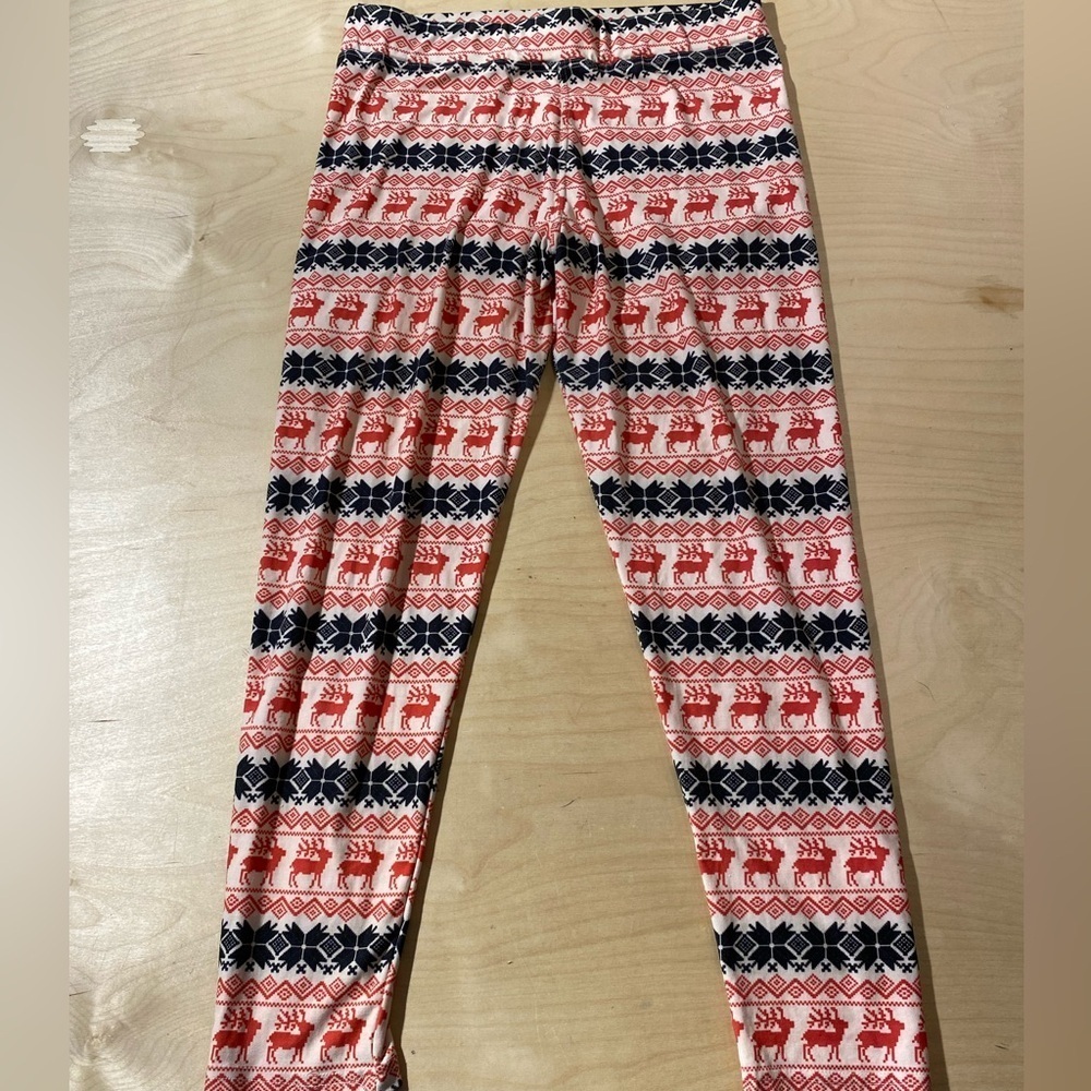 Simply Southern  Red & Black Reindeer Leggings Plus Size (XL, 2XL, 3XL) (MO)